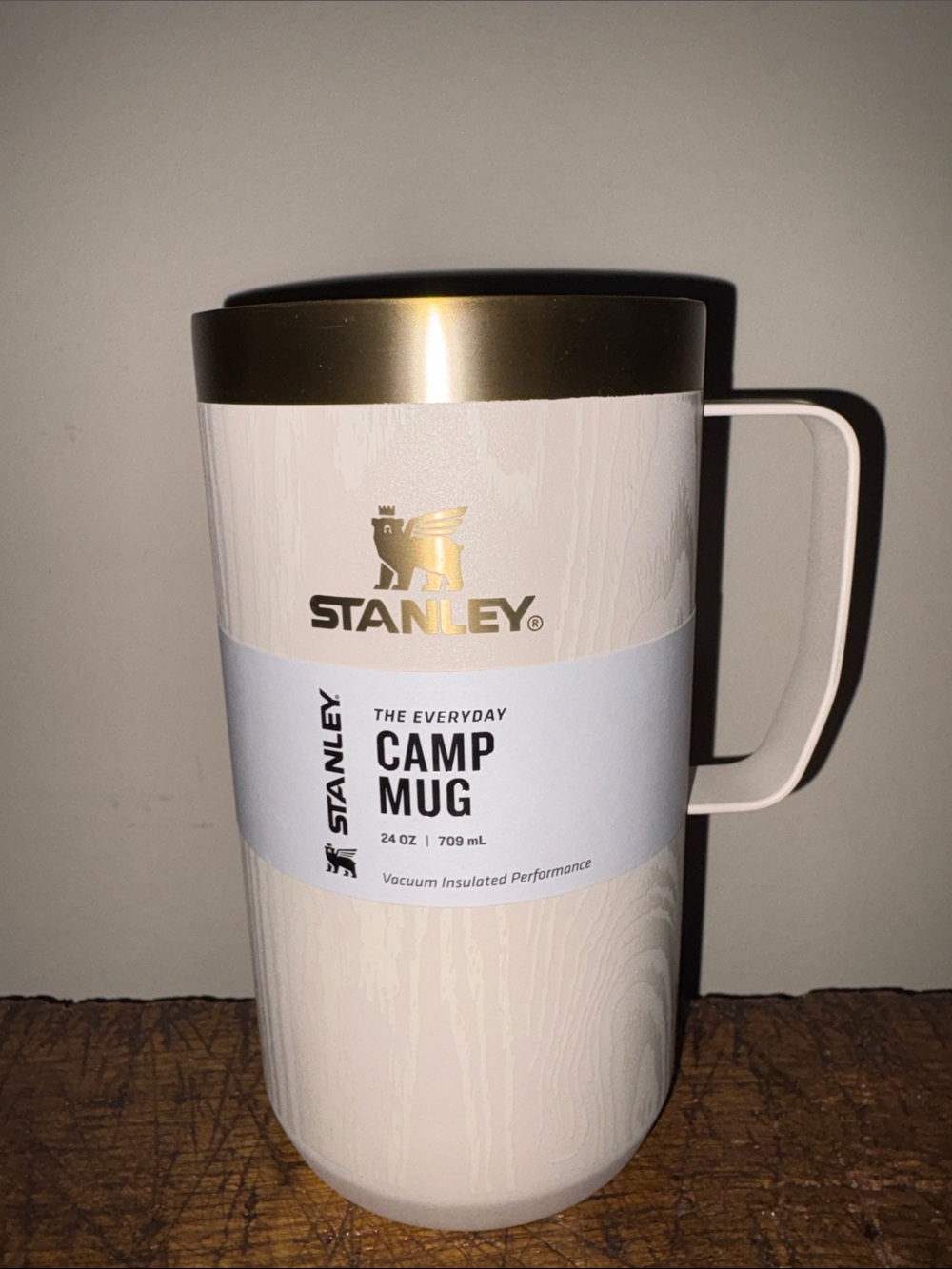 Stanley Cream Camp Mug with Gold Accent